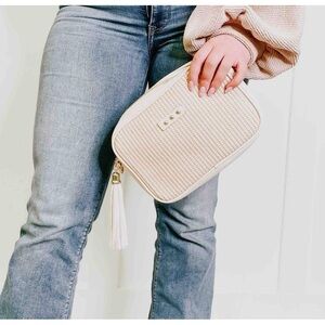 Pretty Simple | Silvia Straw Camera Bag in Cream